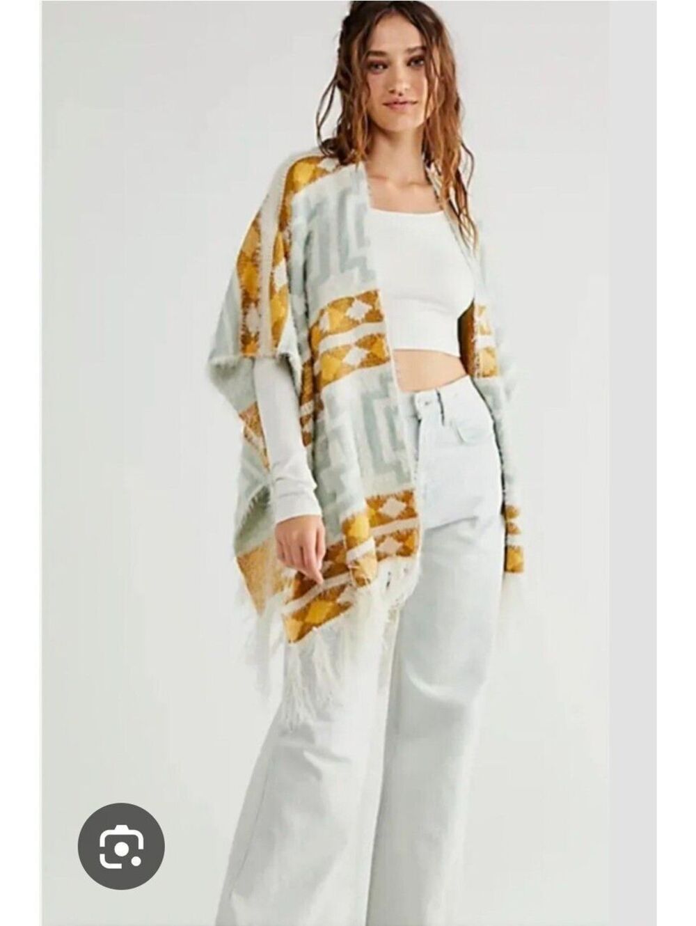 Free People Diamondback Cozy Kimono Poncho OS NWT